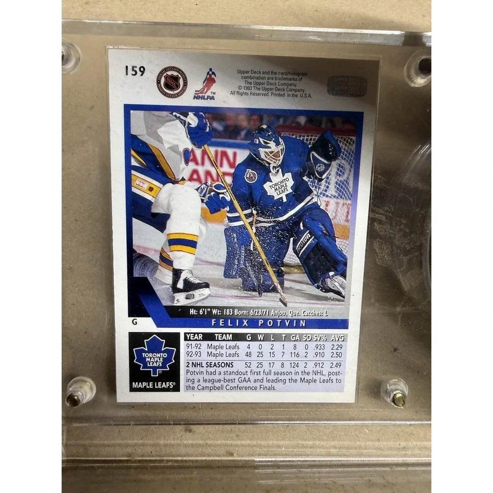 Felix Potvin Signed 1992/93 Upper Deck Card #79 Toronto Maple Leafs